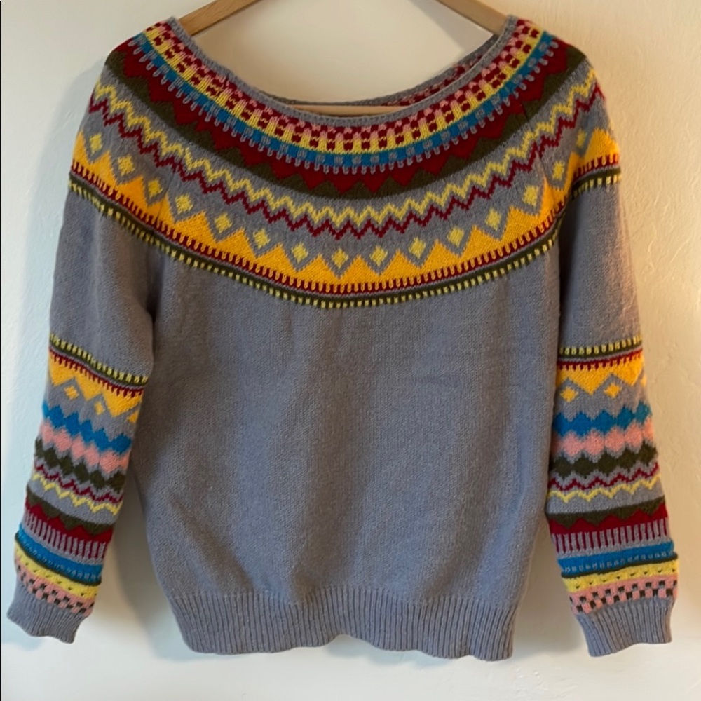 NWT Scoop Neck Fair Isle sweater